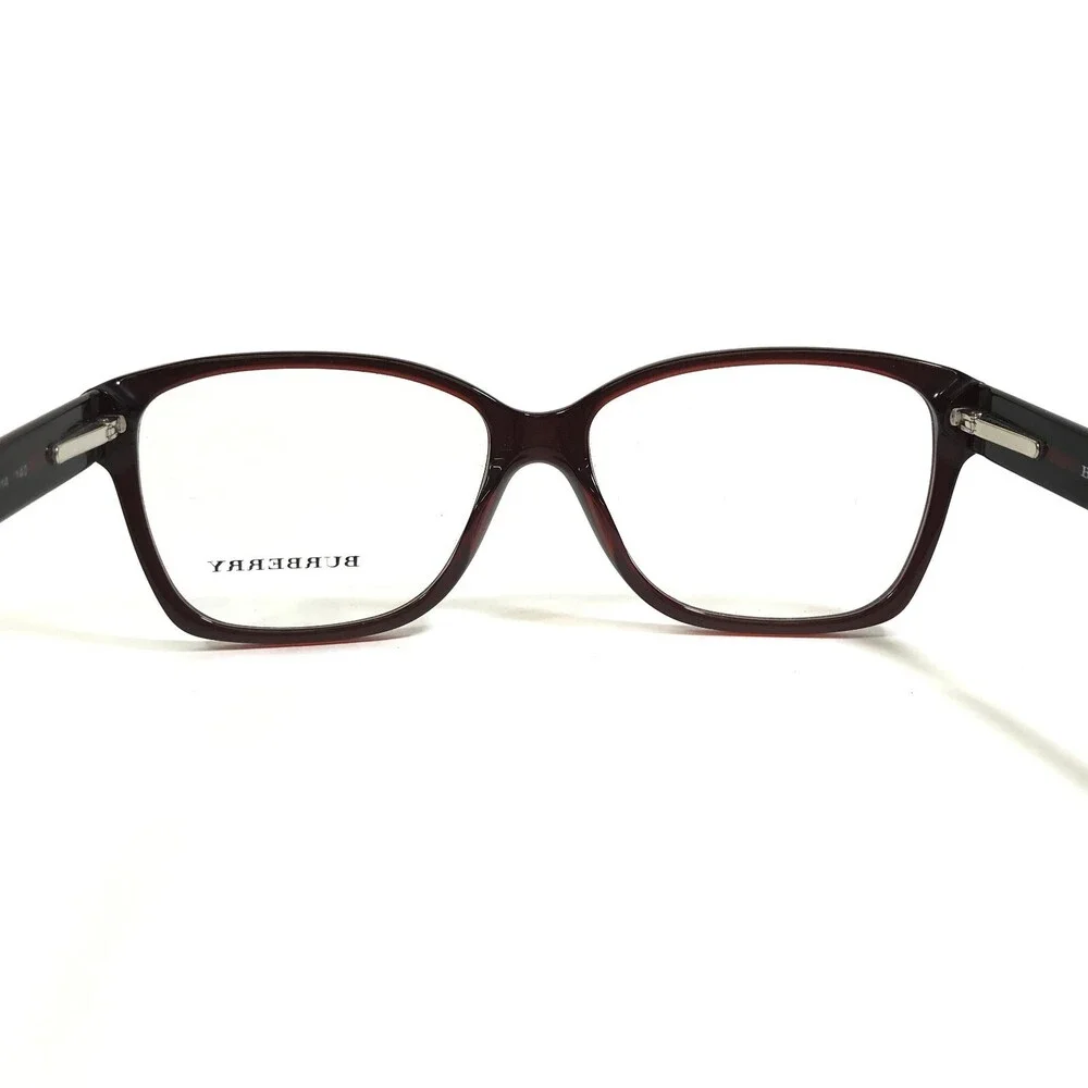 Burberry Eyeglasses Frames B 2121 3008 Burgundy Red Brown Wood Square 52-14-140